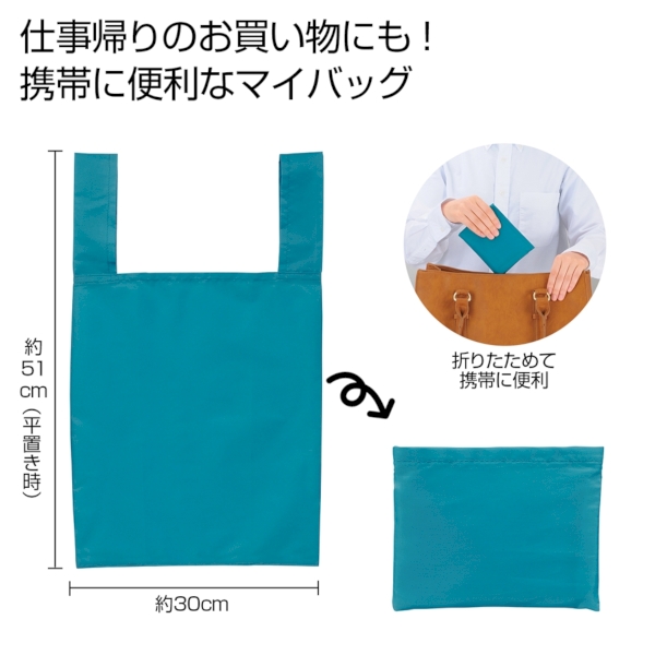 Ecolor　折りたたみマイバッグ(ブルー)