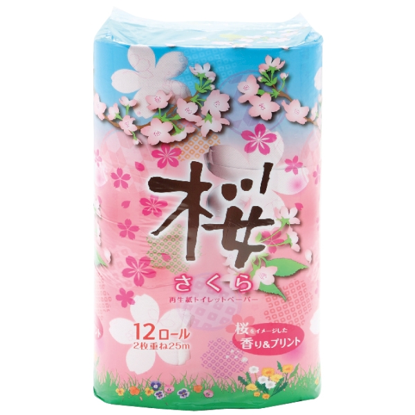 桜トイレットティッシュ12ロール(ダブル)の商品画像2枚目