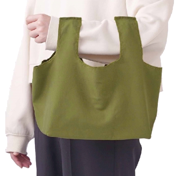スエード風　コンビニエコバッグ(オリーブ)の商品画像2枚目