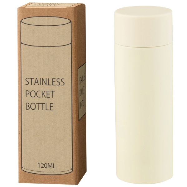 真空ステンレスサーマルポケットボトル120ml(オフホワイト)の商品画像3枚目