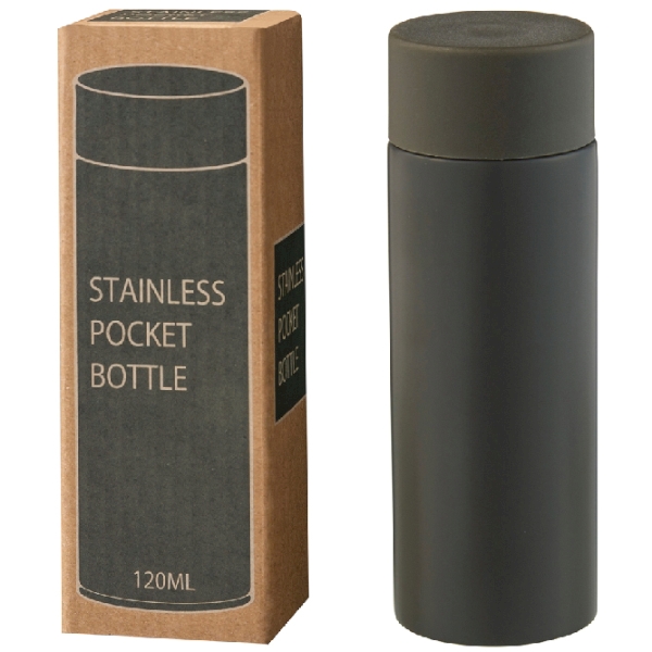 真空ステンレスサーマルポケットボトル120ml(グレー)の商品画像3枚目