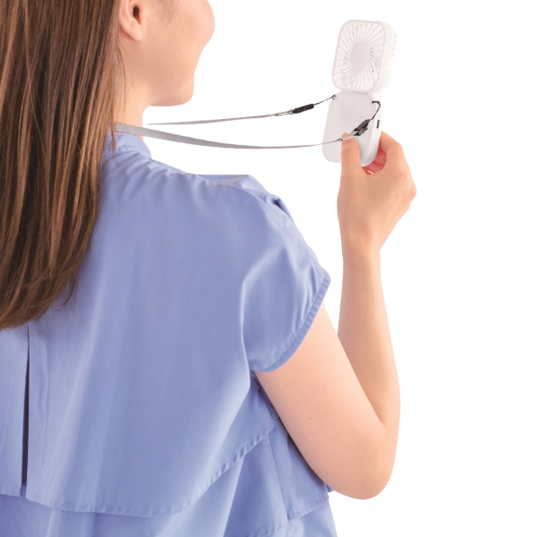 充電式3WAY折りたたみハンディファン(ネックストラップ付き)の商品画像4枚目