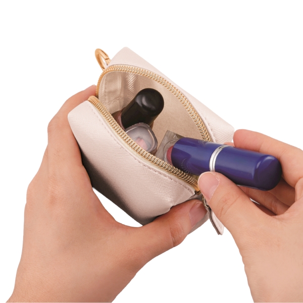 リングカラビナ付きスクエアポーチ(パールホワイト)の商品画像4枚目