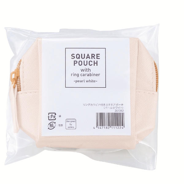 リングカラビナ付きスクエアポーチ(パールホワイト)の商品画像6枚目