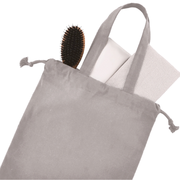 スフィア・リサイクルコットンフラット2WAY巾着バッグ(グレー)の商品画像2枚目