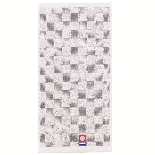 今治チェックポケットタオルハンカチ(グレー)の商品画像2枚目