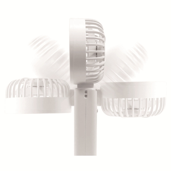 折りたたみ式2WAYダブルファン(カラビナ付き)(ミストホワイト)の商品画像4枚目