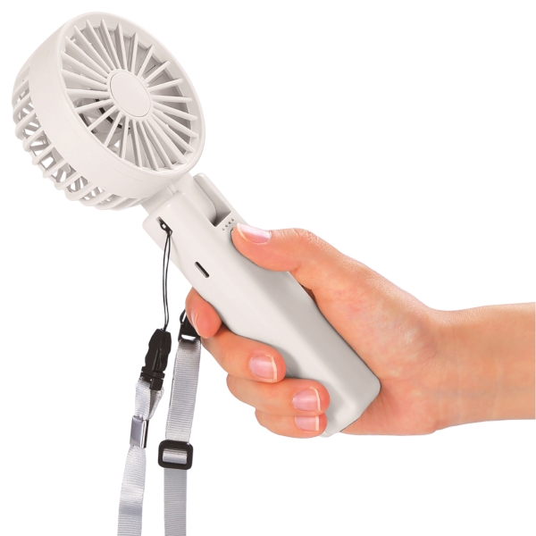 折りたたみ式2WAYダブルファン(カラビナ付き)(ミストホワイト)の商品画像6枚目