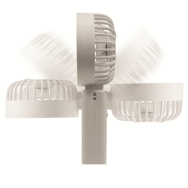 折りたたみ式2WAYダブルファン(カラビナ付き)(アイスグレー)の商品画像4枚目