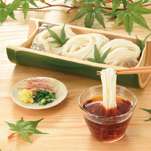 感謝　味わい涼麺　縁の白糸5束つゆ付の商品画像2枚目