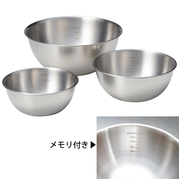 ステンレス製ボウル　3サイズセットの商品画像2枚目
