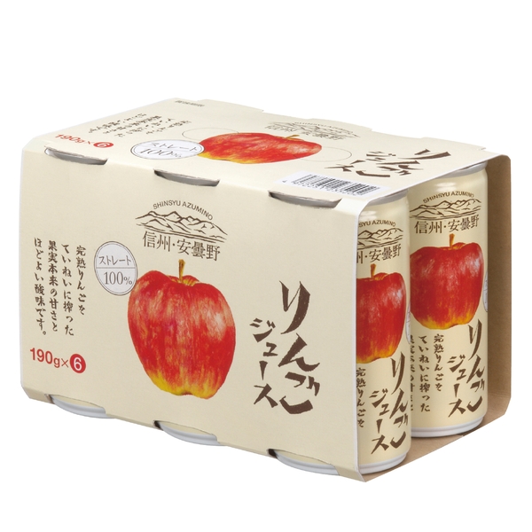 信州・安曇野ジュース6缶パック　りんごの商品画像2枚目